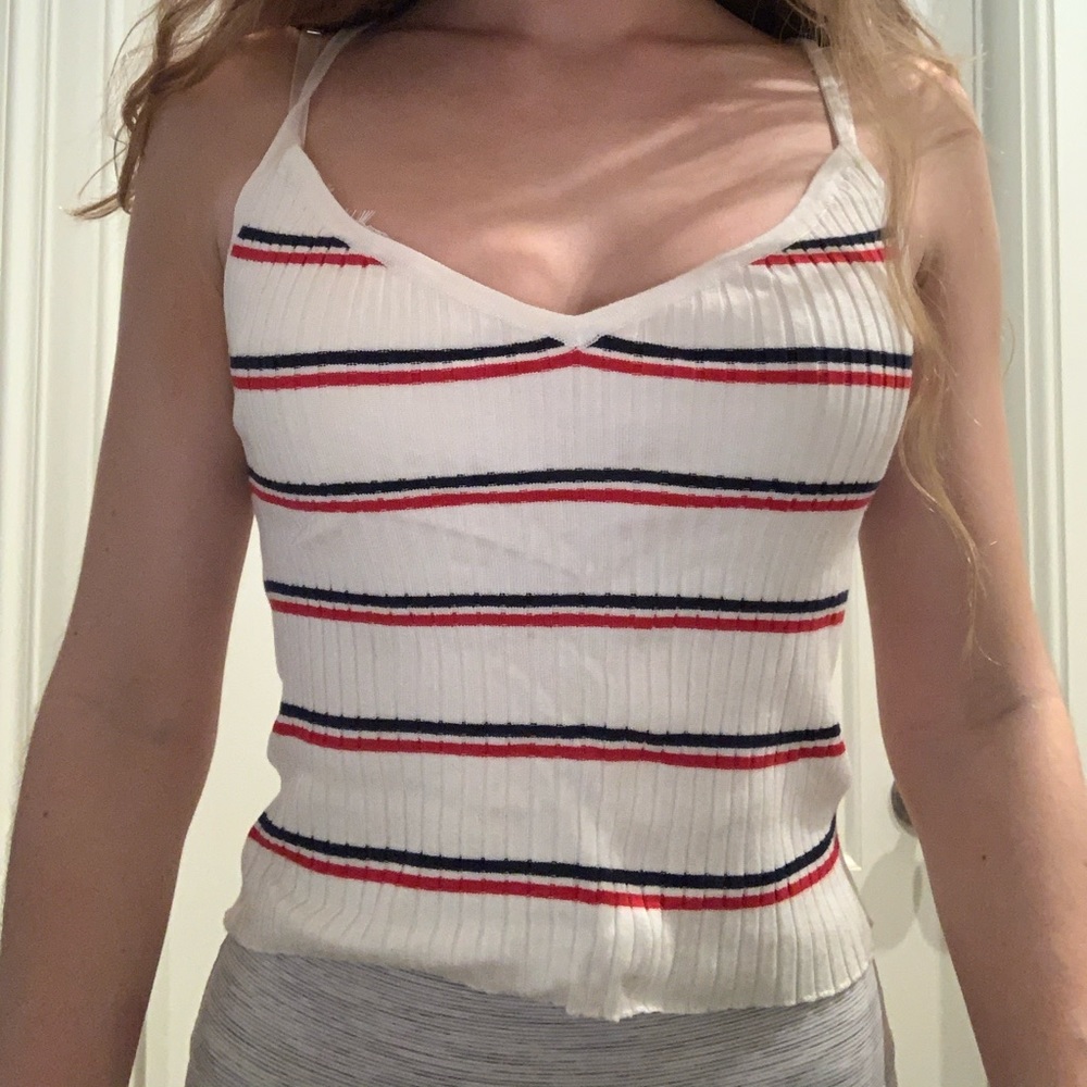White tank top with stripes